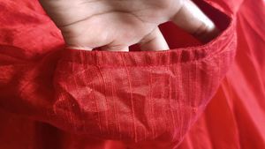 Red silk Skirt and top set