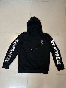 Black Hoodie with Rose Detail 🇺🇸