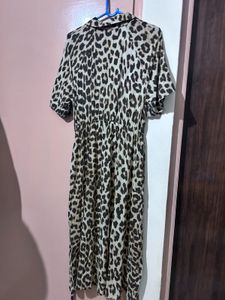 Stylish Leopard Print Shirt Dress