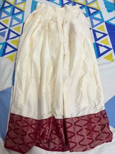 Cream &amp; Maroon Lehenga Choli Set