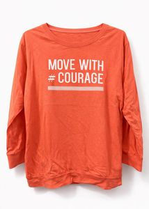 Spunk - Orange "Move With Courage" Graphic T-Shirt
