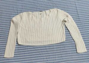 Ribbed Cropped Long Sleeve Top