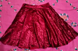 Red Velvet Skater Skirt