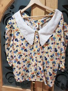 Floral Blouse with Peter Pan Collar