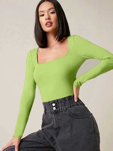 Lime Green Long Sleeve Top