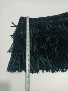 Fringe Mini Velvet Fancy Small Skirt with Studs