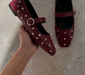 Red Mary Jane Flats