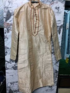 Men's Golden 🎁🆕Kurta with Maroon Pyjama