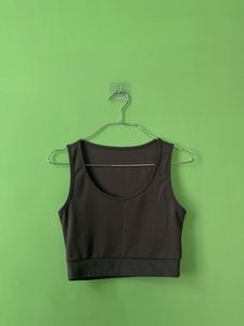 Sleek Dark Grey Crop Tank Top