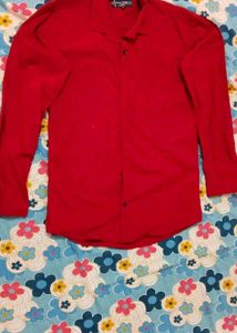 Men's Red Full Sleeve Casual Shirt