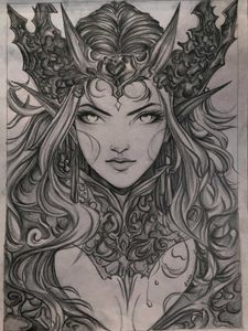 Intricate Fantasy Creature Pencil Art
