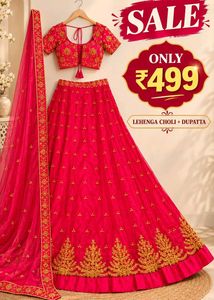 Pink Embroidered Lehenga Choli Set