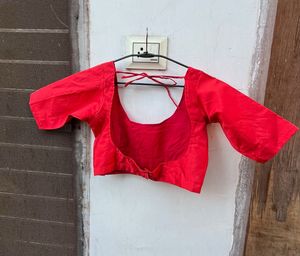 Vibrant Red Ethnic Blouse