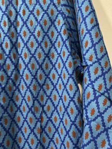 Blue Printed Womens Kurta