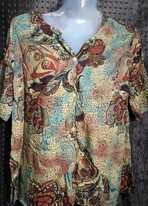 Boho Paisley Print Tunic Top