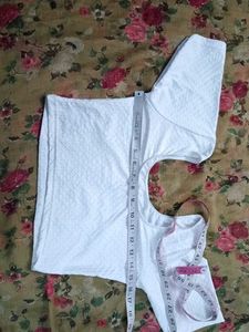 White Textured Blouse