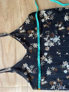 Floral Print Slip Dress with Ruffle Hem