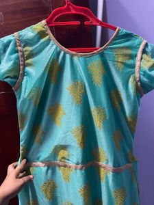 Teal Ethnic Dress long frock