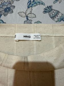 Cream Striped Long Sleeve Top