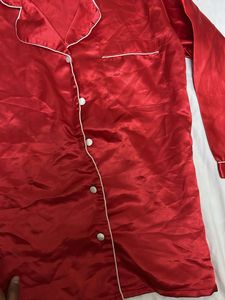 Red Satin Pajama Set