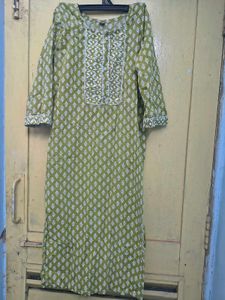 Beautiful Green Printed Kurta,pant set