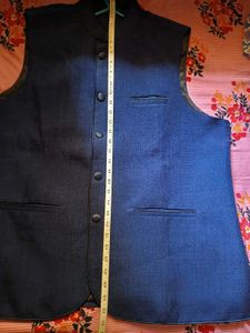 Royal Blue Ethnic Jacket / waist coat wool blend
