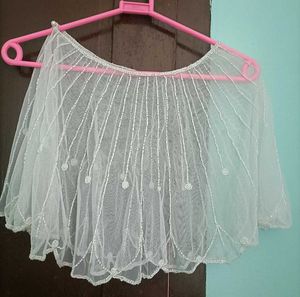 🤍Sheer Embellished White Cape