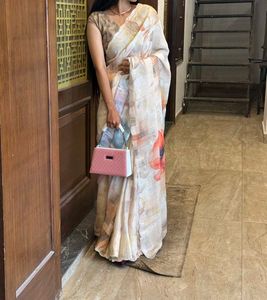 luxury Floral Print Saree