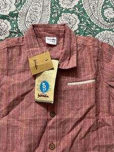 Striped Short-Sleeve Button-Up Shirt