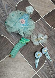 blue Cute Hair Accessories Set