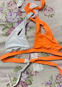 Color Block Halter Bikini Top