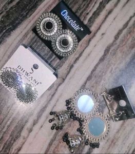 Boho Ethnic Mirror Jhumka Earrings 3 combo