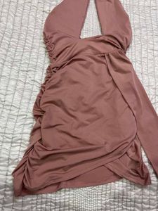 Chic Ruched Halter Dress