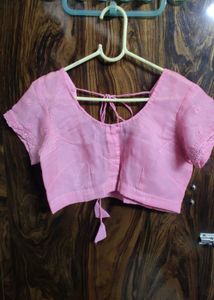 Pink Embroidered Saree