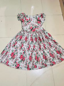 Floral Print Pleated Dress