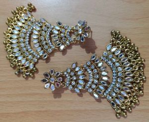 Exquisite Mirror & Stone Dangle Earrings
