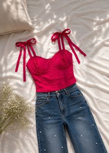 Barbie Corset Style Top with Ribbon Straps