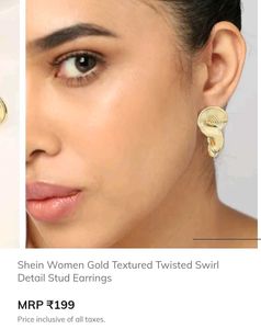 Shein Gold Textured Twisted Swirl Earrings