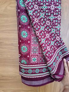 Maroon Printed Saree