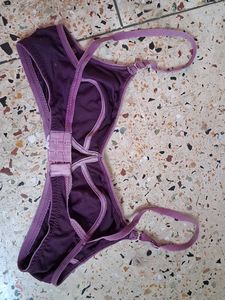 Purple and pink Cotton Bra