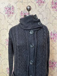 Chunky Knit Turtleneck Cardigan