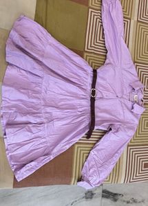 Lilac Tiered Midi Dress (Without Belt)