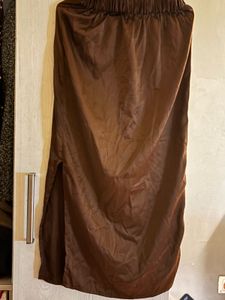 Brown Satin Skirt - Elegant &amp; Chic
