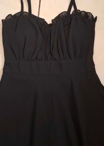 Chic Black Ruffle Strap Dress with Good condition