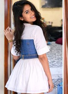 Chic Denim &amp; White Dress