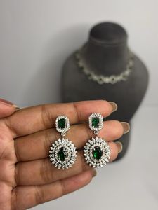 Stunning Emerald & Diamond Earrings