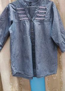 Stylish Denim Tunic Top