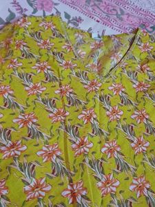 Yellow Floral Print Kurta