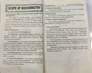 B.Sc. Biochemistry - First Year