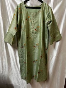 Elegant Light Green Embroidered Kurta